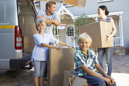 Furniture and household items being loaded into a van in Barnet