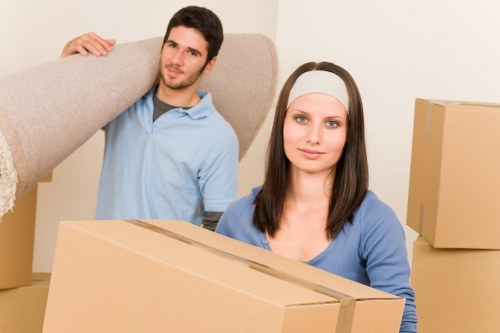Removal van parked for a flat move in Barnet