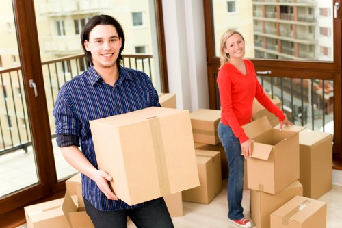 Furniture being carried safely during a Barnet house move